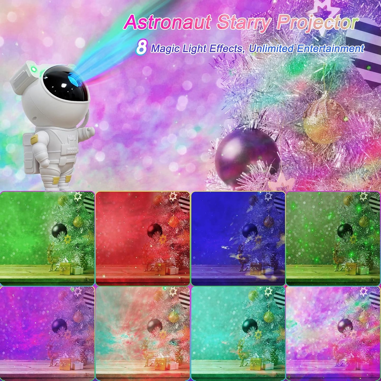 Astronaut Light Projector Great Gift for Kids - For Car / Room 360° Adjustable Design + Free Gift